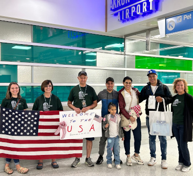 Immigrants arriving at the airport