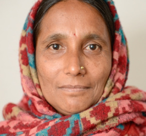 Woman with nose ring and scarf